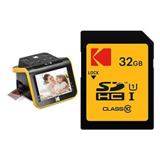 KODAK Slide N SCAN Film E Slide Scanner Con Schermo LCD Da 5", Nero & 32GB Sched