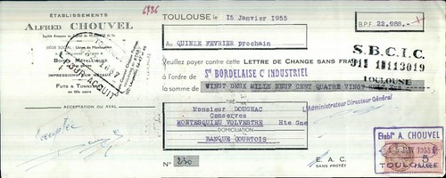 étab alfred chouvel - , à