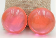 6 DONNA MAXI ORECCHINI CLIP A BOTTONE - PINK FLUO