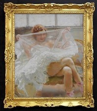 Antico dipinto olio fatto a