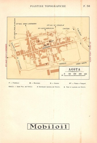 Carta geografica antica aosta - antica,
