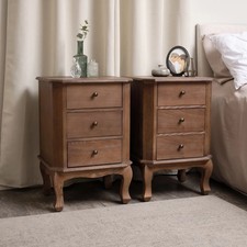 Coppia di 2 comodini in legno