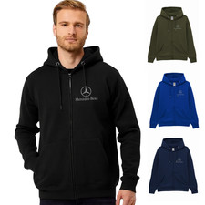 Felpa Mercedes Benz Sport Con Cappuccio e Zip Uomo Abbigliamento Motori Auto