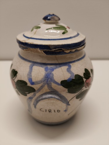 Barattolo ceramica cirio 1920 - barattolo,