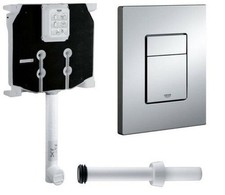 CASSETTA SCARICO INCASSO WC GROHE CON PLACCA CROMATA SKATE COSMOPOLITAN E CANOTT