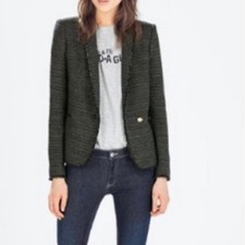 Blazer Zara Boucle tweed nero
