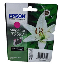 2x orig. Epson T0593 cartuccia di inchiostro magenta per Epson Stylus Photo R2400 NUOVO