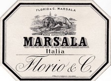 ETICHETTA VINO MARSALA ITALIA FLORIO & C  - ORIGINALE -