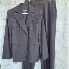 Giorgio Armani Gessato Lana 2 Pezzi Tuta Giacca Blazer Pantaloni 46 IT 10 US