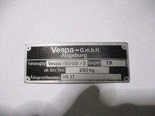 Targa ID Vespa Schild Augsburg