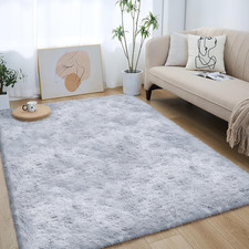 Tappeto Salotto Moderno Shaggy Tappeto a Pelo Lungo Grigio 120X160Cm Grande Soff