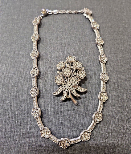 Set spilla collana vintage - set, e