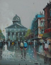 Olio su tela vintage di una