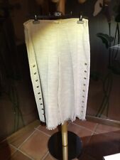 Pantaloni Donna eleganti-larghi con bottoni oro laterali vita alta al polpaccio