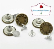 Bottoni per Jeans con Chiodo in Metallo Bronzo