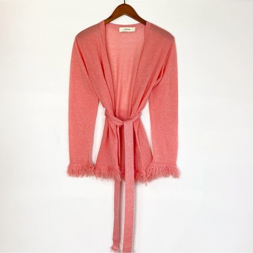 Cardigan jucca corallo - corallo, frange
