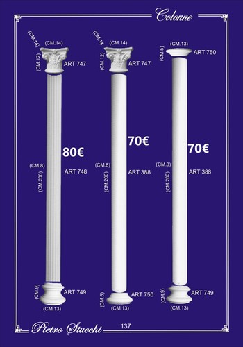 Colonna gesso per - in,