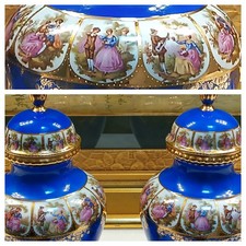 Coppia di 2 rari vasi urna