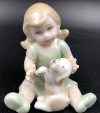 STATUETTA STATUA FIGURINA ROYAL CLASS ST LLADRO MINI RAGAZZA CON CANE