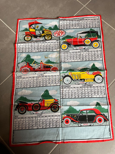 Torchon calendrier ancien - torchon,