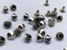 Borchie in metallo cono a rivetto diametro 6mm colore ARGENTO quantita' a scelta