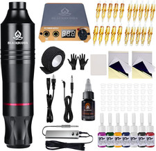 Macchinetta Rotativa Tatuaggi,  Kit Con Alimentatore Cartuccia Di Pigmenti Color