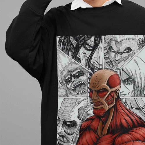 Felpa attack titan maglione - on,