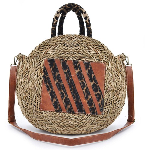 Borsa paglia rotonda donna - in,