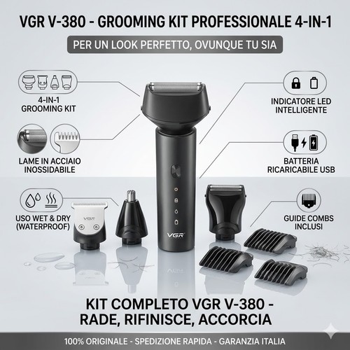 Rasoio elettrico vgr 380 kit - rasoio,