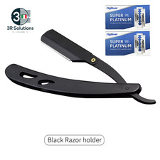 Rasoio Da Barbiere Da Barba Da Uomo Coltello Da Barba Pieghevole Classico Nero A