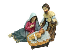 Natività con Madonna Sdraiata Cm 10/12h - Sacra Famiglia - Pastori per Presepe