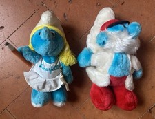 Peluche Grande Puffo Puffetta Puffi Peyo 1982 Anni 80