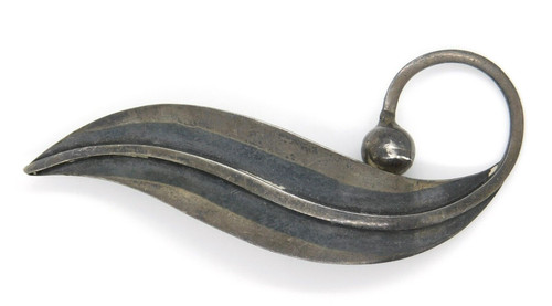 Spilla foglia argento sterling