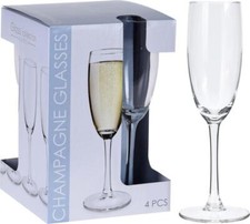 SET 4 FLUTES CHAMPAGNE VETRO
