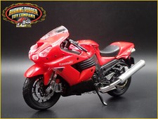 KAWASAKI Ninja Zx 14R Bicicletta Moto Rosso 1/18 Diorama Scala Modello Diecast