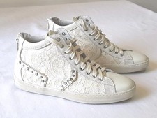 Sneakers donna NeroGiardini bianche con pizzo e borchie – n. 37 – Made in Italy