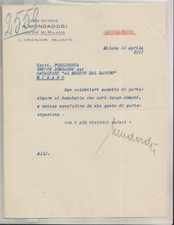 1927 ANNO A. MONDADORI AUTOGRAFO SU  LETTERA RACCOMANDATA