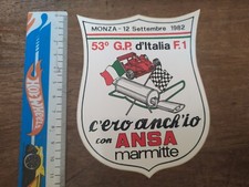ADESIVO STICKER PUBBLICITARIO VINTAGE F1 GRAN PRIX MONZA 1982 G.P. D'ITALIA 53°