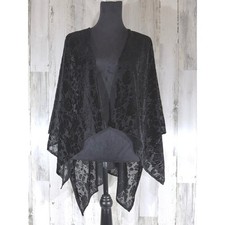 Cardigan kimono nero floreale