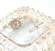 Cravatta Ships Wheel argento sterling Tac Giode spiaggia oceano cravatta da uomo argento sterling 