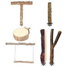  6 Pcs Wood Bird Perches Trespolo Pappagalli Piattaforma Uccelli Porme Di Gabbia