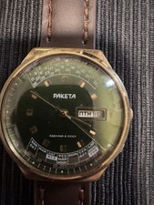 Paketa perpetual calendar orologio Russo vintage CCCP dial Verde carica manuale