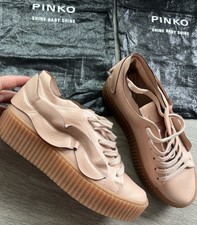 Pinko Pink Leather Ruffle