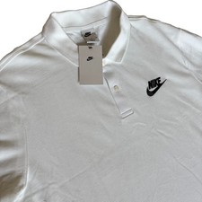 Polo Nike Uomo Golf Polo Swoosh Logo Polo Bianca Taglia XL Nuova Con Etichette *Leggi