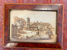 antico disegno paesaggio veneto, antique drawing alte Zeichnung