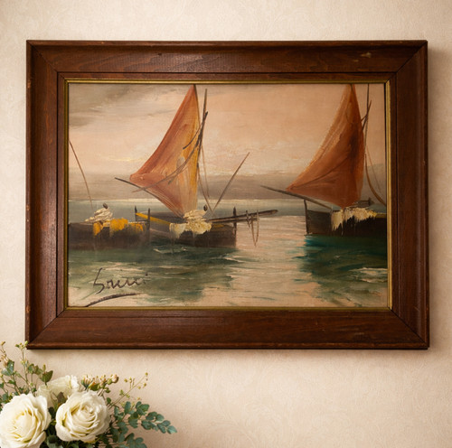 Dipinto olio italiano vintage