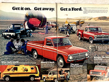 Pubblicità stampa due pagine Ford Line Courier Bronco serie F Econoline 1976