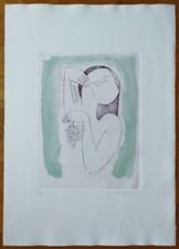 Acquaforte e acquatinta stampa incisione Giuseppe Migneco Messina arte del 900