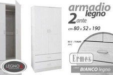 ARMADIO MODERNO 2 ANTE 2 CASSETTI CAMERA LETTO UFFICIO ERMES 190*80*52