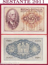 ITALIA ITALY 5 LIRE IMPERO